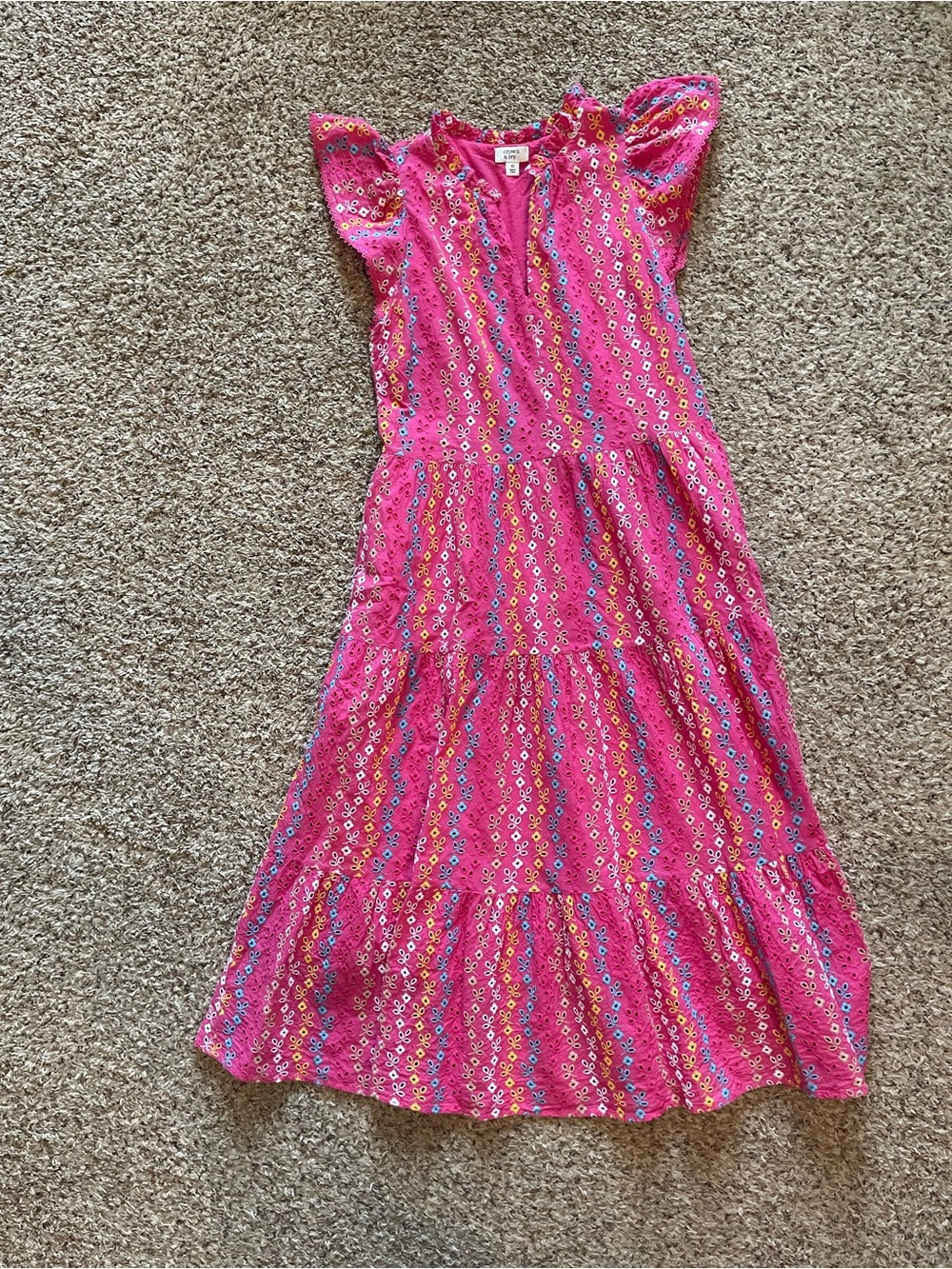 Ladies Pink Floral Tiered Maxi Dress